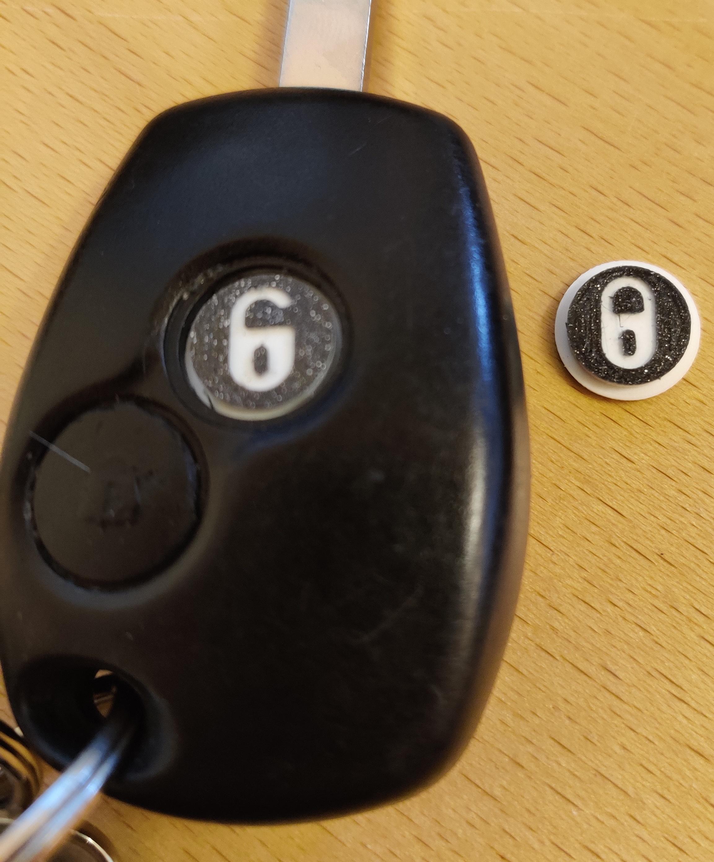 Replacement unlock button for Renault key fob 3d model