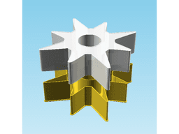 Shuriken 0057, nestable box (v2) 3d model