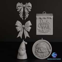 Christmas Tree Ornament 3D Set - Commercial License 3d model