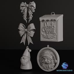 Christmas Tree Ornament 3D Set - Commercial License 3d model