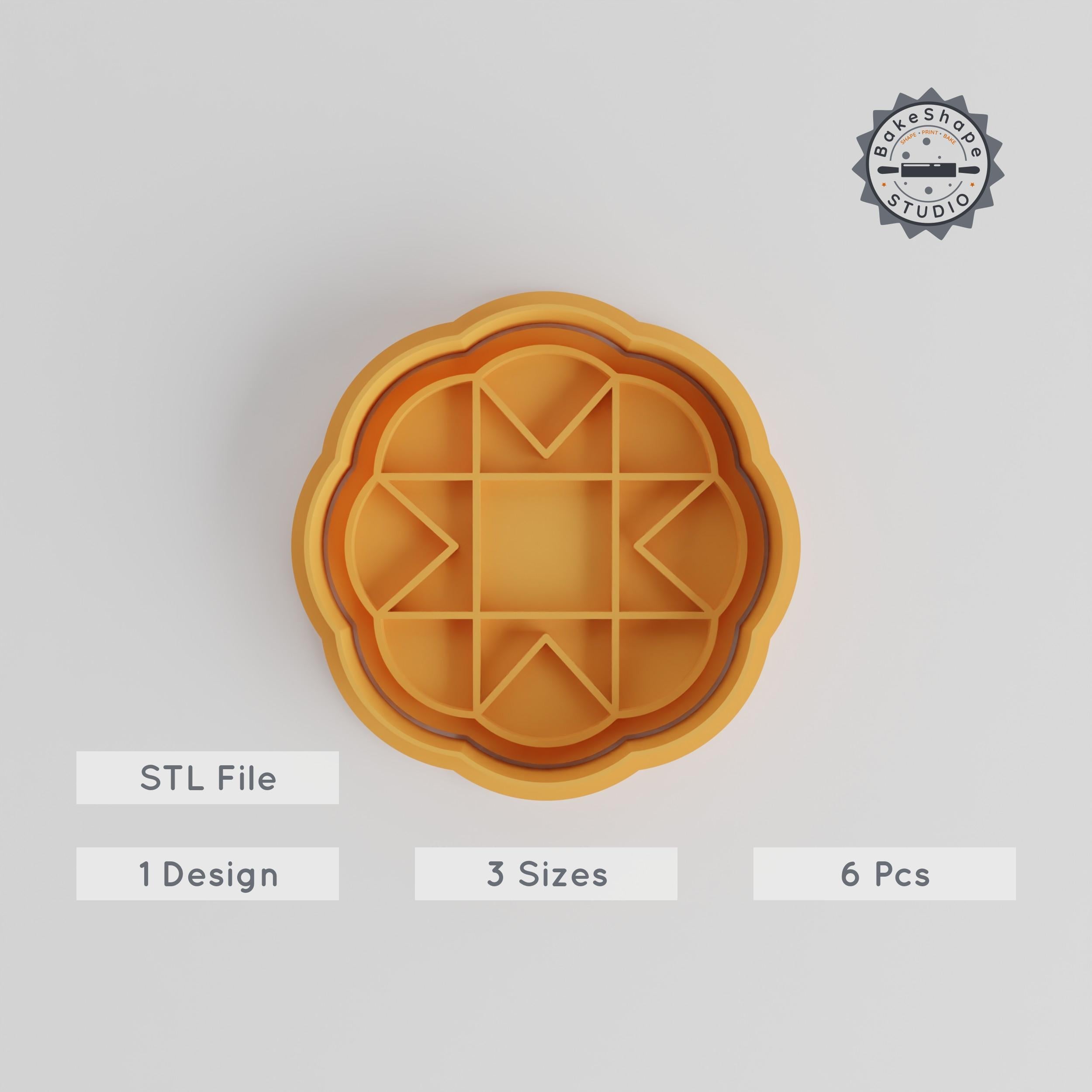 Mandala Shape Cutter & Stamp Set, Geometric Circle Designs, Perfect for Cookies & Fondant, 6 Pieces, Various Sizes S/M/L PRODUCT_5148 3d model