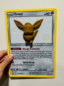 Oversized Eevee Pokemon Card - HueForge Hybrid Print 3d model