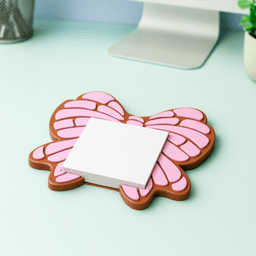 Concha Bow Sticky Note Holder | Cute Butterfly Desk Organizer | Fun Office & Home Decor 3d model