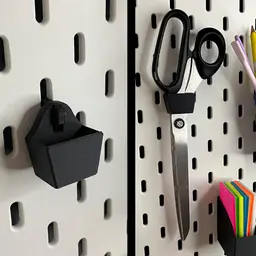 Compact Scissor Holder for Skadis 3d model