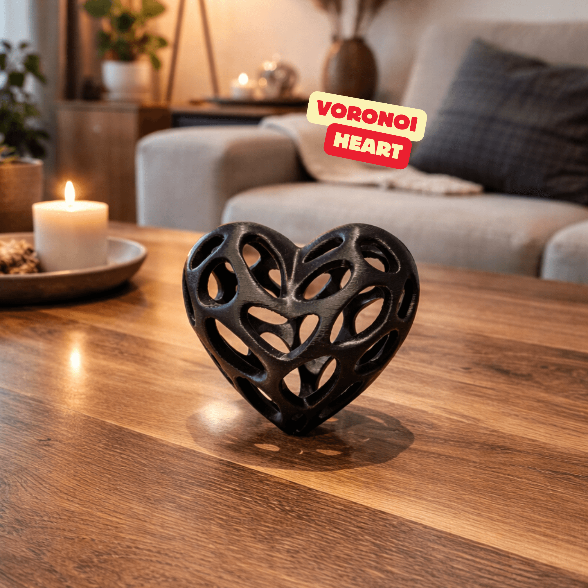 VORONOI HEART SCULPTURE / TWO VERSION (ONE PART OR MULTIPART) / HOMEDECOR / DECORATIONS 3d model