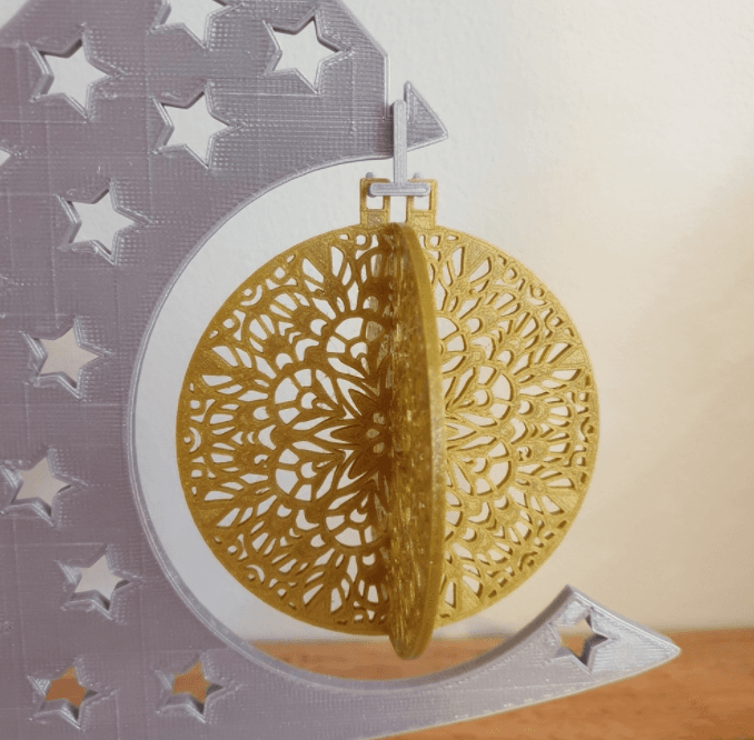 Intricate Bauble and Tree Christmas Decoration 3d model