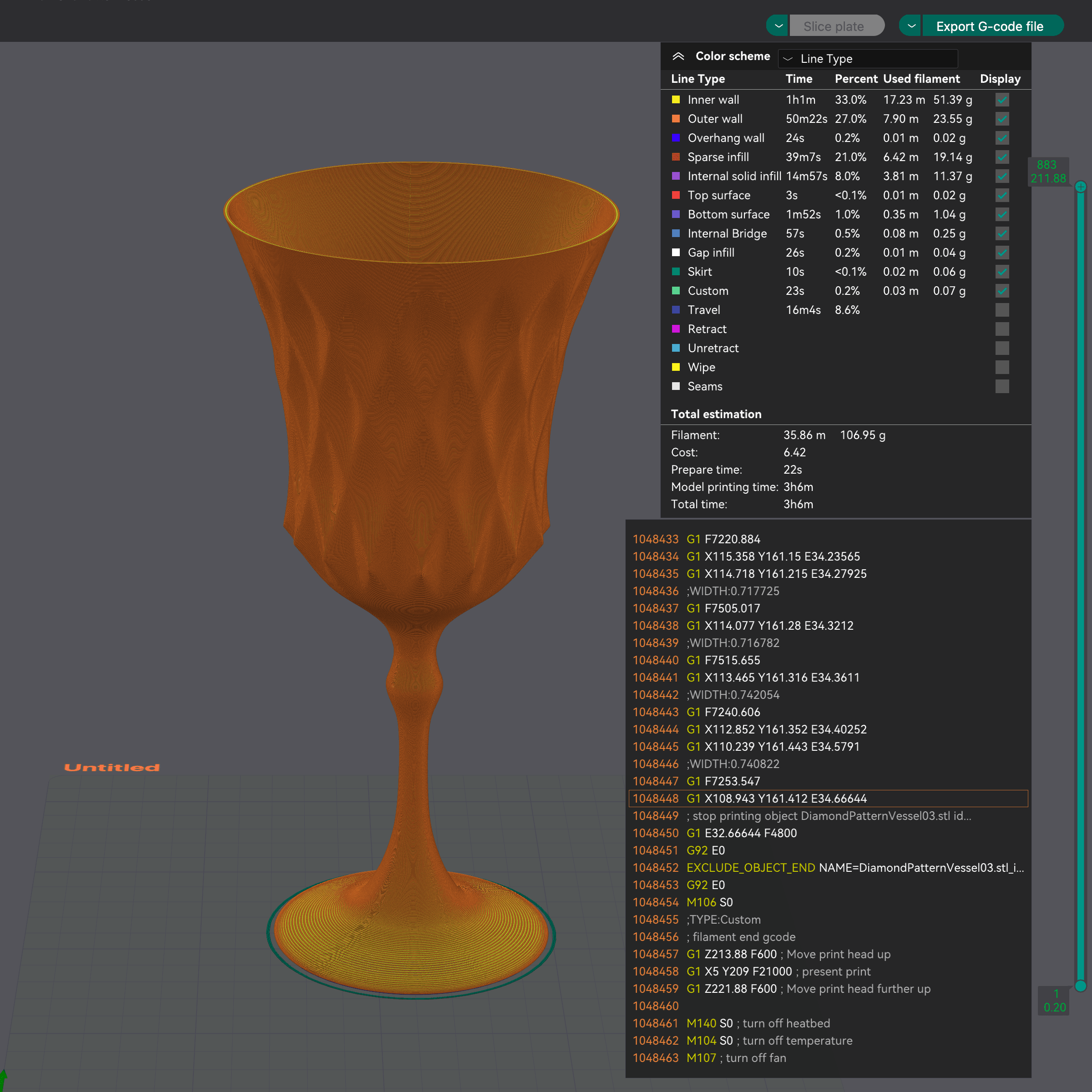 Diamond pattern vessels 3d model