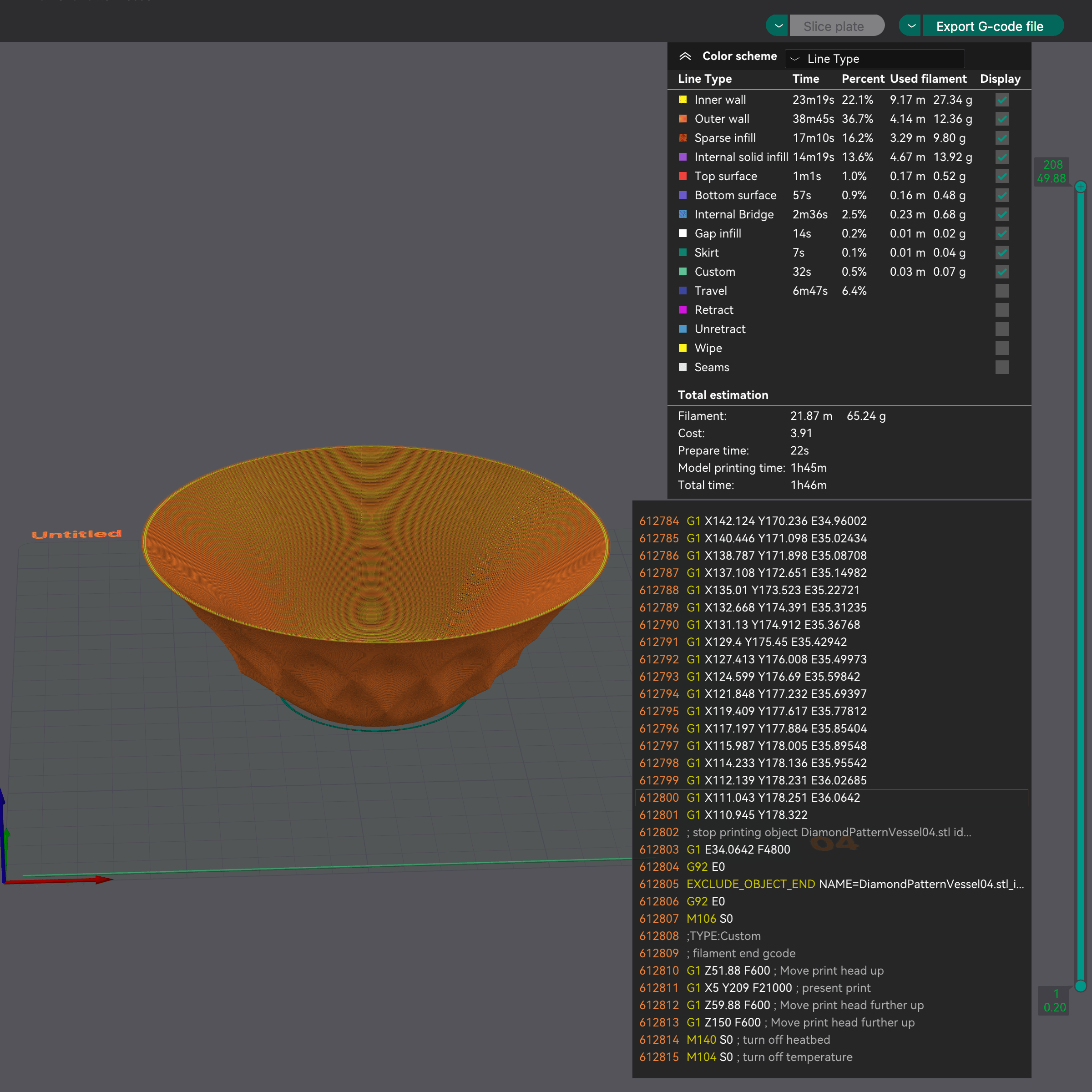Diamond pattern vessels 3d model