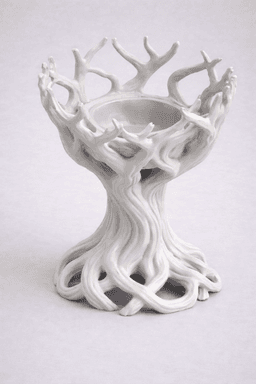 Dark Forest Tree Tealight Holder STL – Gothic Root Candle Decor 3d model