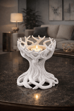 Dark Forest Tree Tealight Holder STL – Gothic Root Candle Decor 3d model