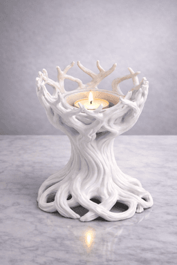 Dark Forest Tree Tealight Holder STL – Gothic Root Candle Decor 3d model