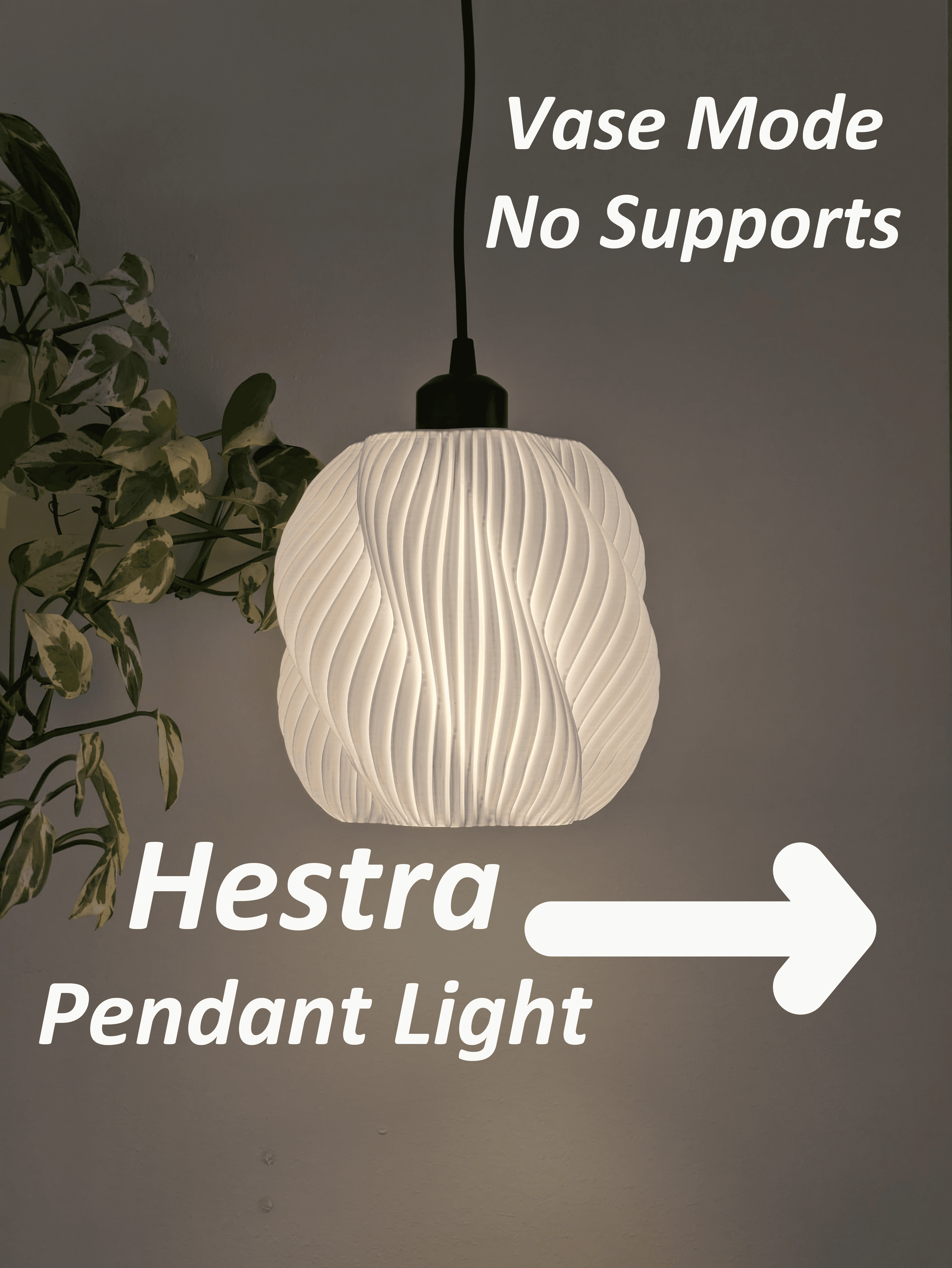 The Hestra - Vase Mode Pendant Light, Bambu 3MF 3d model
