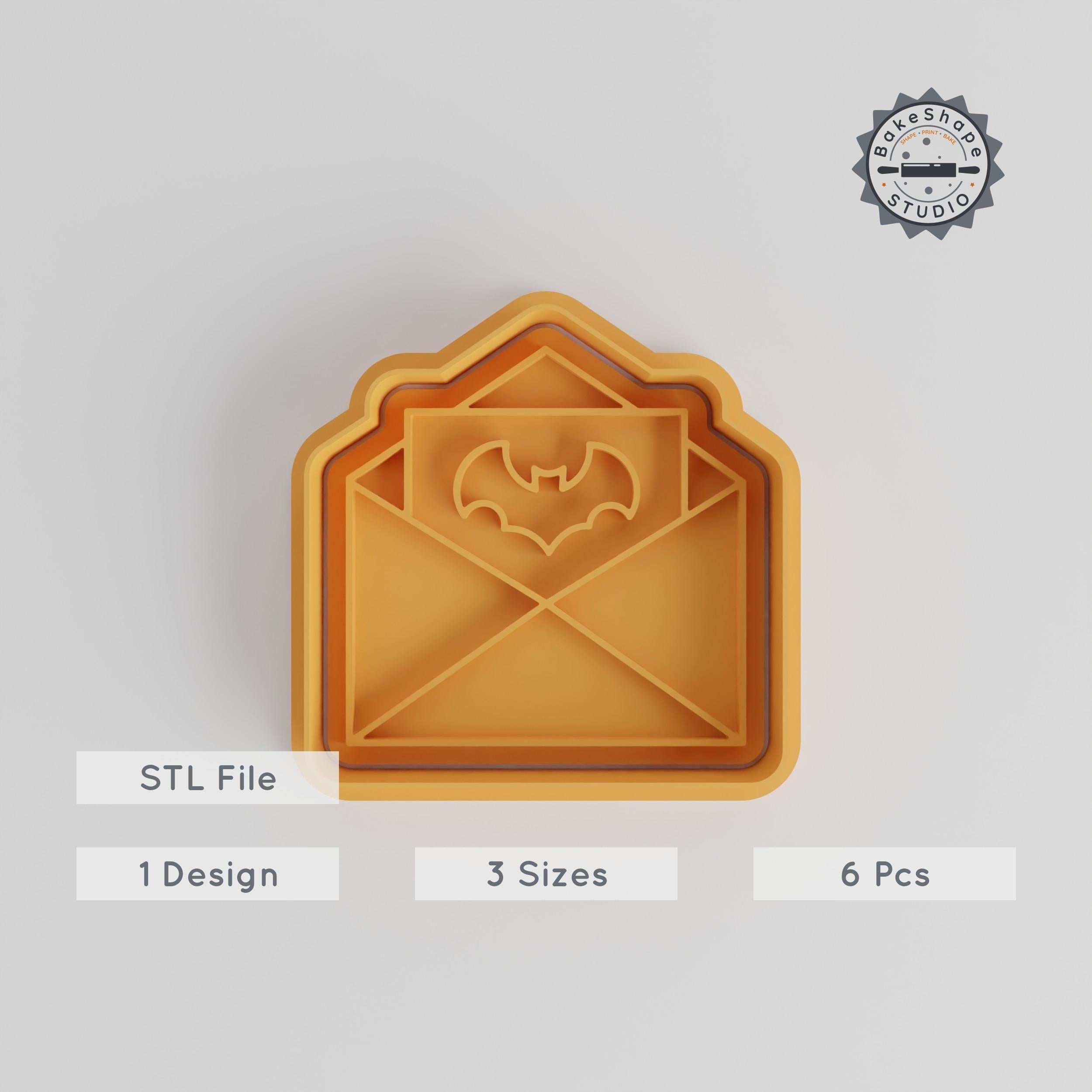 Invitation Cookie & Fondant Cutter Stamp Set, Party Card Design, Halloween Theme, Sizes S/M/L, 6-Piece 3D Printable Bundle PRODUCT_4317 3d model