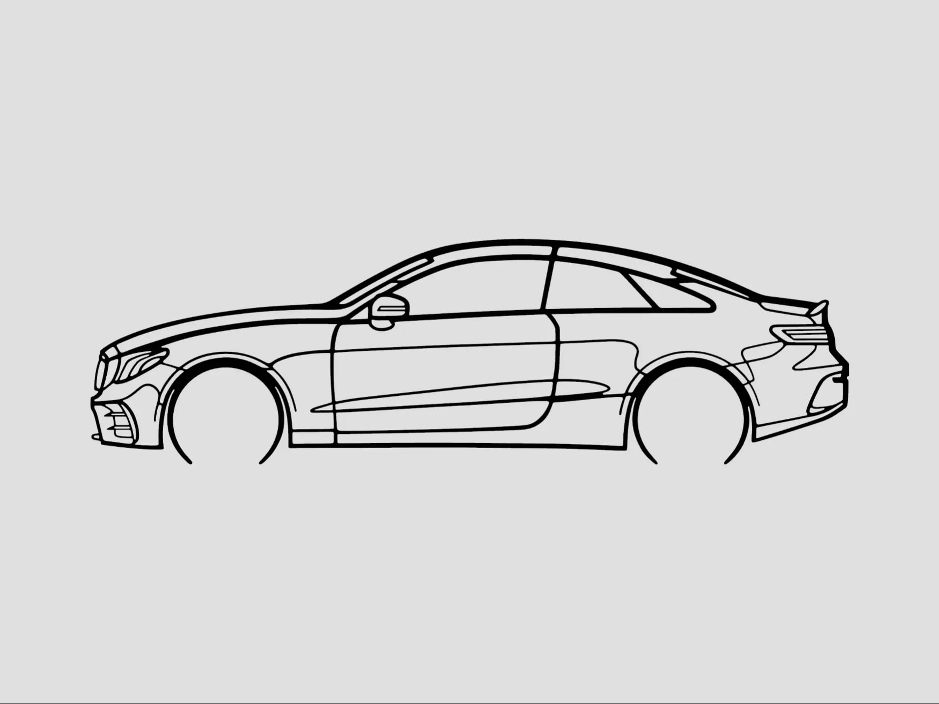 Mercedes E53 AMG Silhouette Wall Art 3d model