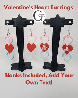 CGD_Valentines_Heart_Earrings.3mf 3d model