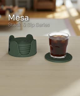 Mesa - Modern Coaster Set with Holder 3d model