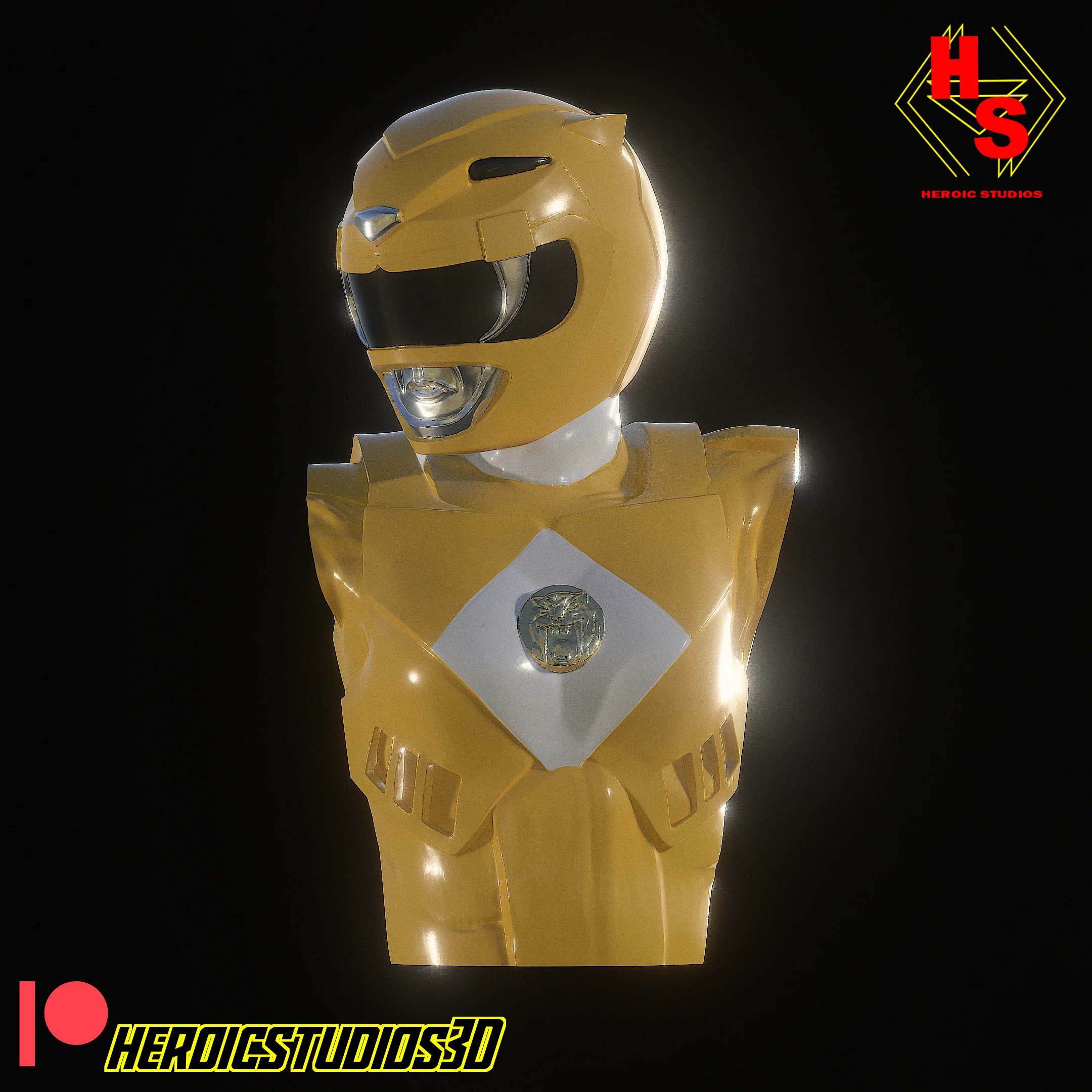 Yellow MMPR Movie Bust 3d model