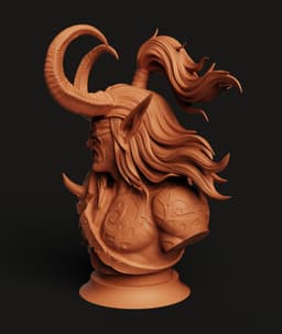 Demon Hunter Bust Multi-Color 3MF | Fantasy Statue | Bambu Ready 3d model