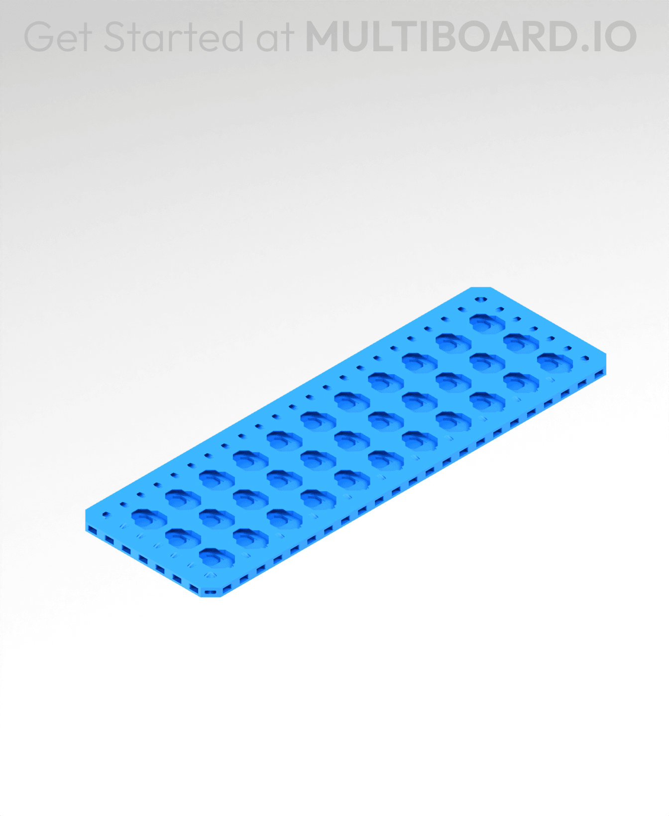 12x4 MU - Point Hole MU - MultiBoard Plate 3d model