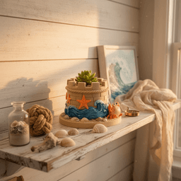 Sunny Cove — Summer Beach Succulent Pot 3d model
