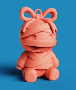 Cute Chibi Mummy Figure | Adorable Desk Toy 3d model