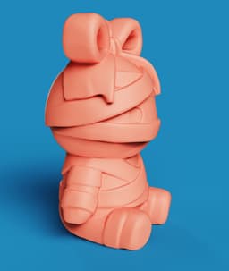 Cute Chibi Mummy Figure | Adorable Desk Toy 3d model