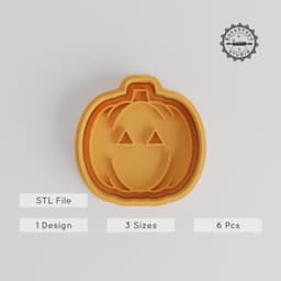 Pumpkin Cookie Cutter & Stamp Set, Halloween Party Baking Tool, Fall Decor, Perfect for Cookies & Fondant, S/M/L Sizes, 6 Pieces PRODUCT_4336 3d model