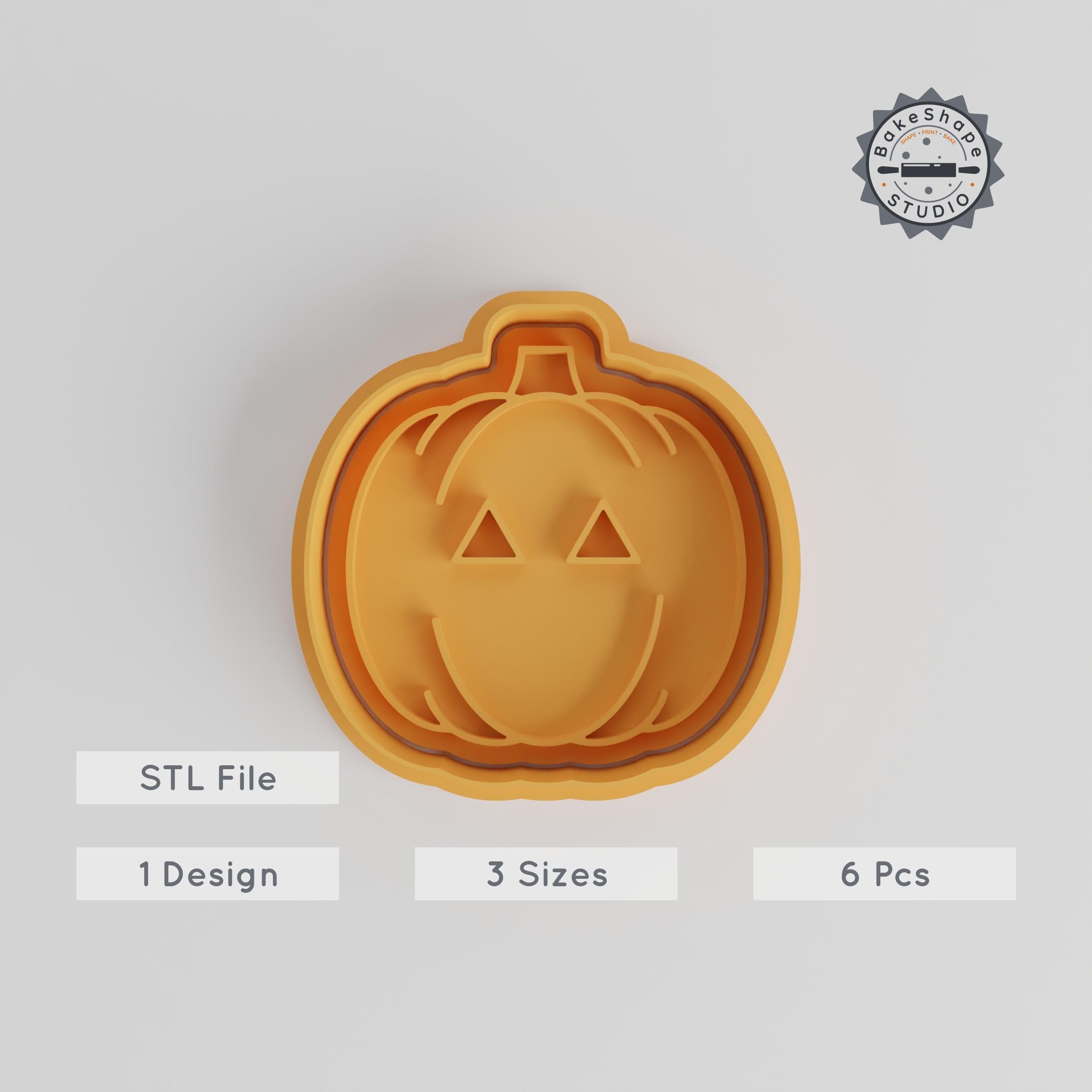 Pumpkin Cookie Cutter & Stamp Set, Halloween Party Baking Tool, Fall Decor, Perfect for Cookies & Fondant, S/M/L Sizes, 6 Pieces PRODUCT_4336 3d model