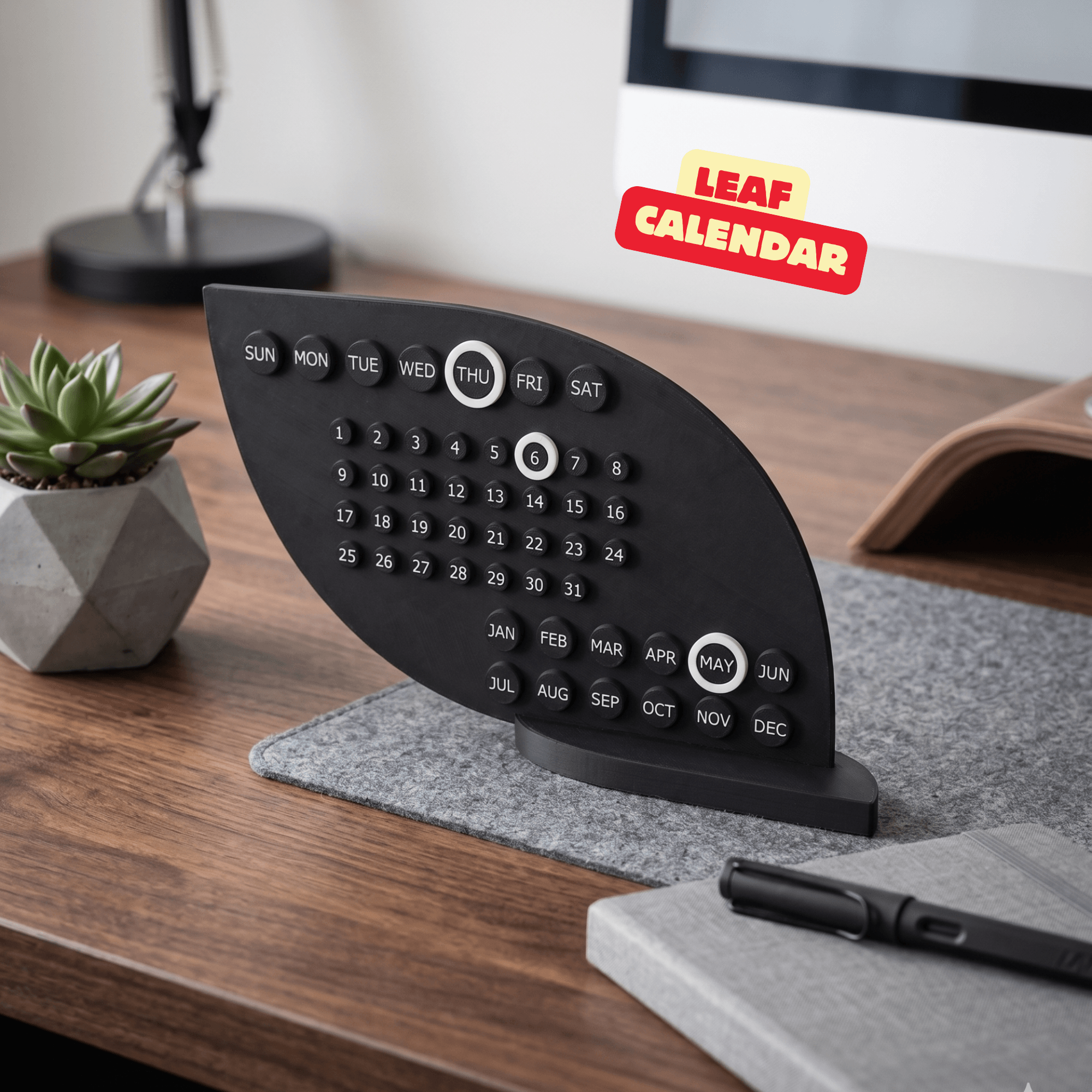 ABSTRACT LEAF CALENDAR / MODERN HOMEDECOR / OFFICE DECOR / DIY / OFFICE ESSENTIALS 3d model