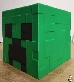 Creeper head piggy bank 3d model