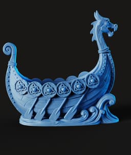 Viking Longship STL | Norse Decor 3D Print | Dragon Prow 3d model