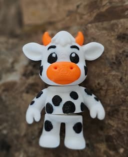 Articulated Cow + Mini Flexi and Fridge Magnet 3d model