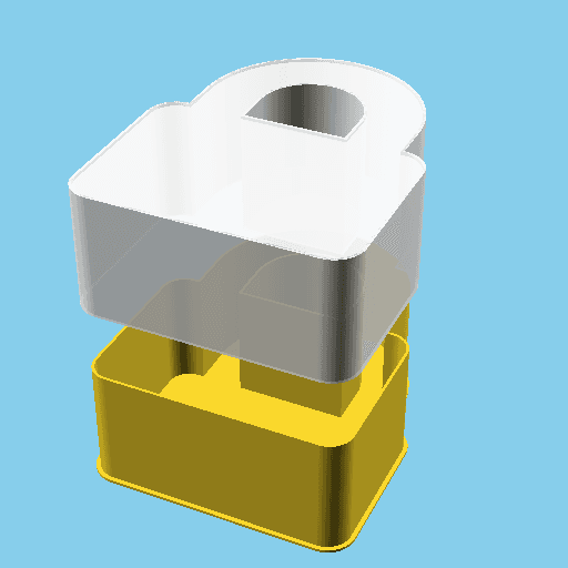 Padlock (model 2), nestable box (v1) 3d model