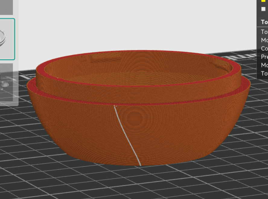 What is this line in the model? I assume it's a seam or something, but why is it not straight? This is quite obvious on the plain printed pot and doesn't look very good. Can this be fixed as it appears to be in a lot of models. Some it's on the inside which is ok, but this is on the outside and is very visible when printed.
