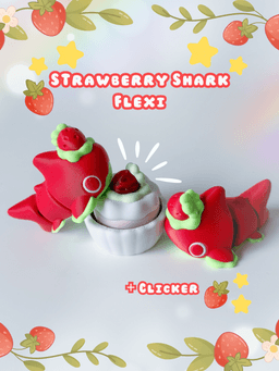 Strawberry Shark Flexi and clicker 3d model