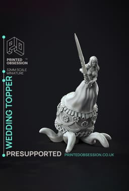 Wedding Cake Topper - Possessed Bakery - PRESUPPORTED - Illustrated and Stats - 32mm scale 3d model