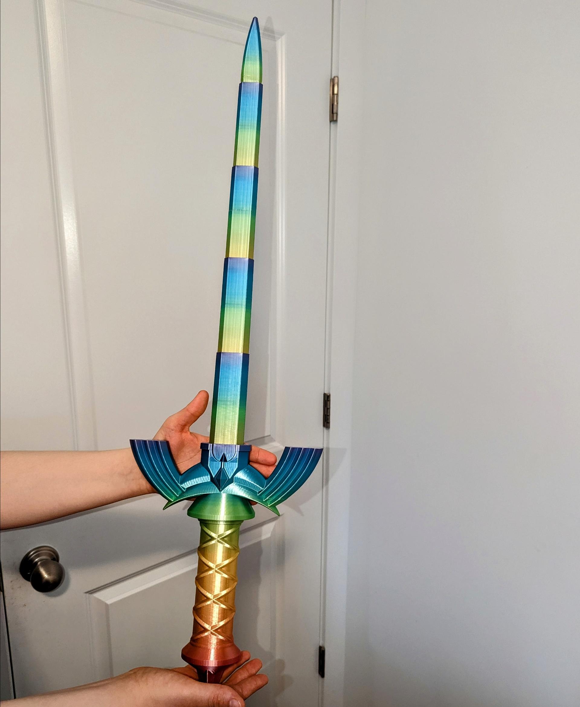Collapsing Master Sword (Print - Rainbow silk! Wasn't sure if it was gonna look good, but I love it! - 3d model