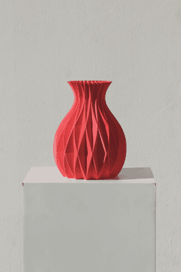 Vase with geometric origami texture 3d model