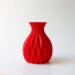 Vase with geometric origami texture 3d model