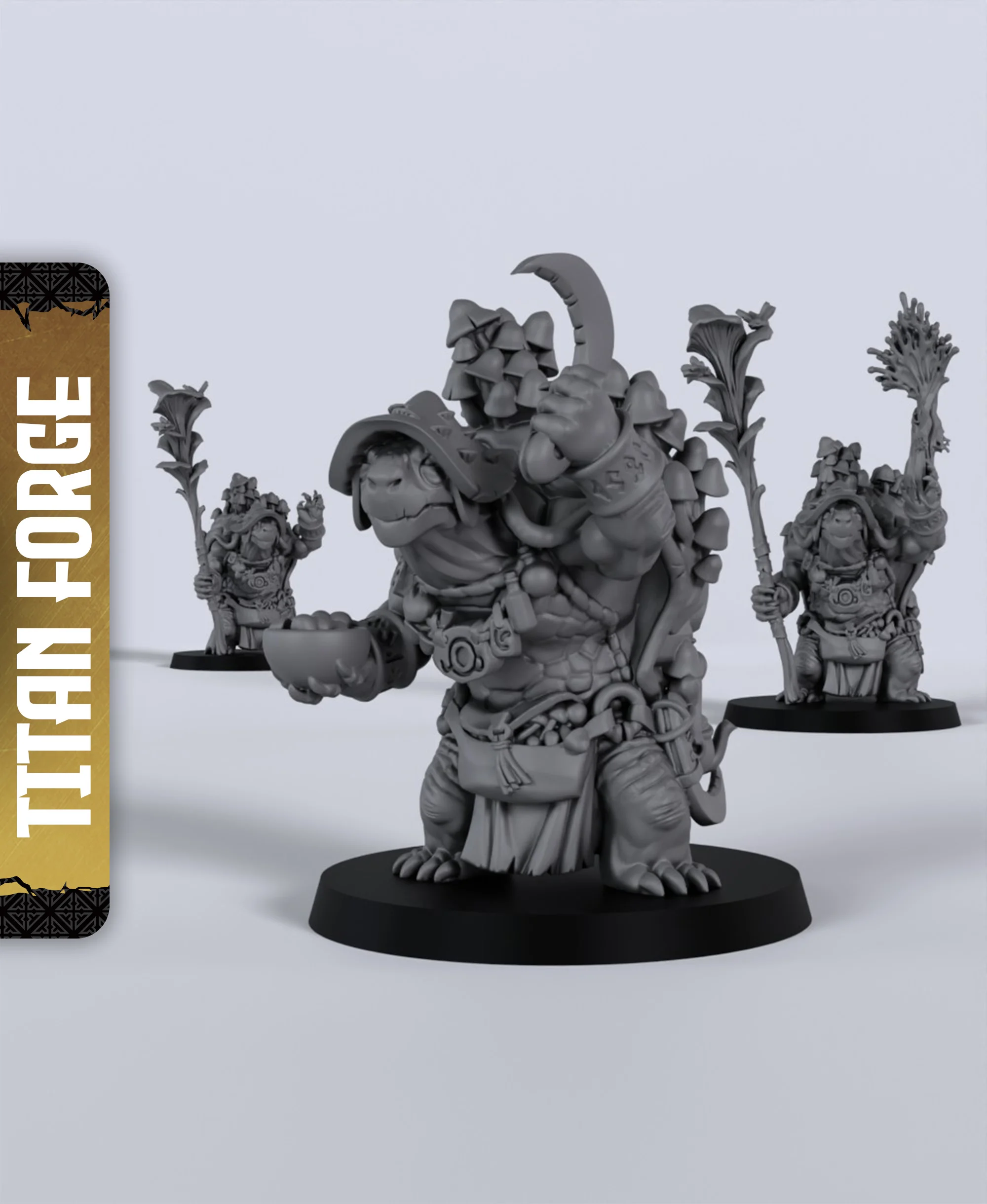 Tortle Male Druid - With Free Dragon - 5e DnD Inspired for RPG and Wargamers 3d model