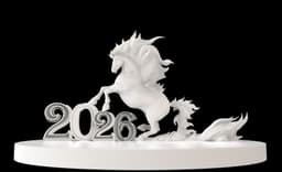 Year of the Fire Horse 2026 - Dynamic FDM/SLA Printable Model 3d model