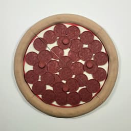 Stackable Pepperoni Pizza Puzzle with Baking Pan :: Food-Themed Building Toy for Kids 3d model