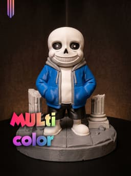 Sans Undertale Figure 3MF | Gaming Figure Multi-Color | FDM 3d model