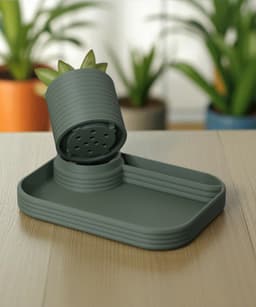 Compact Phone and Planter Desk Tray – Sumi 3d model