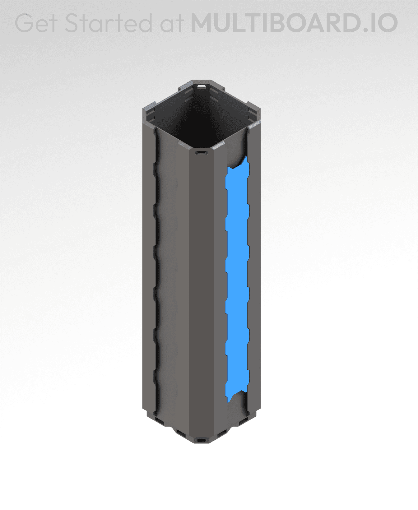 3.5 LU Bin Fit - XX Cover Locked Lite Rail - (6 MU Rail) 3d model