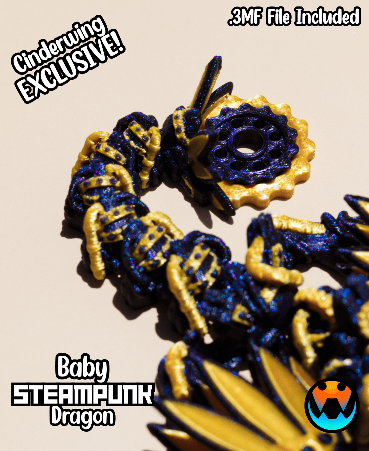 Baby Steampunk Dragon 3d model