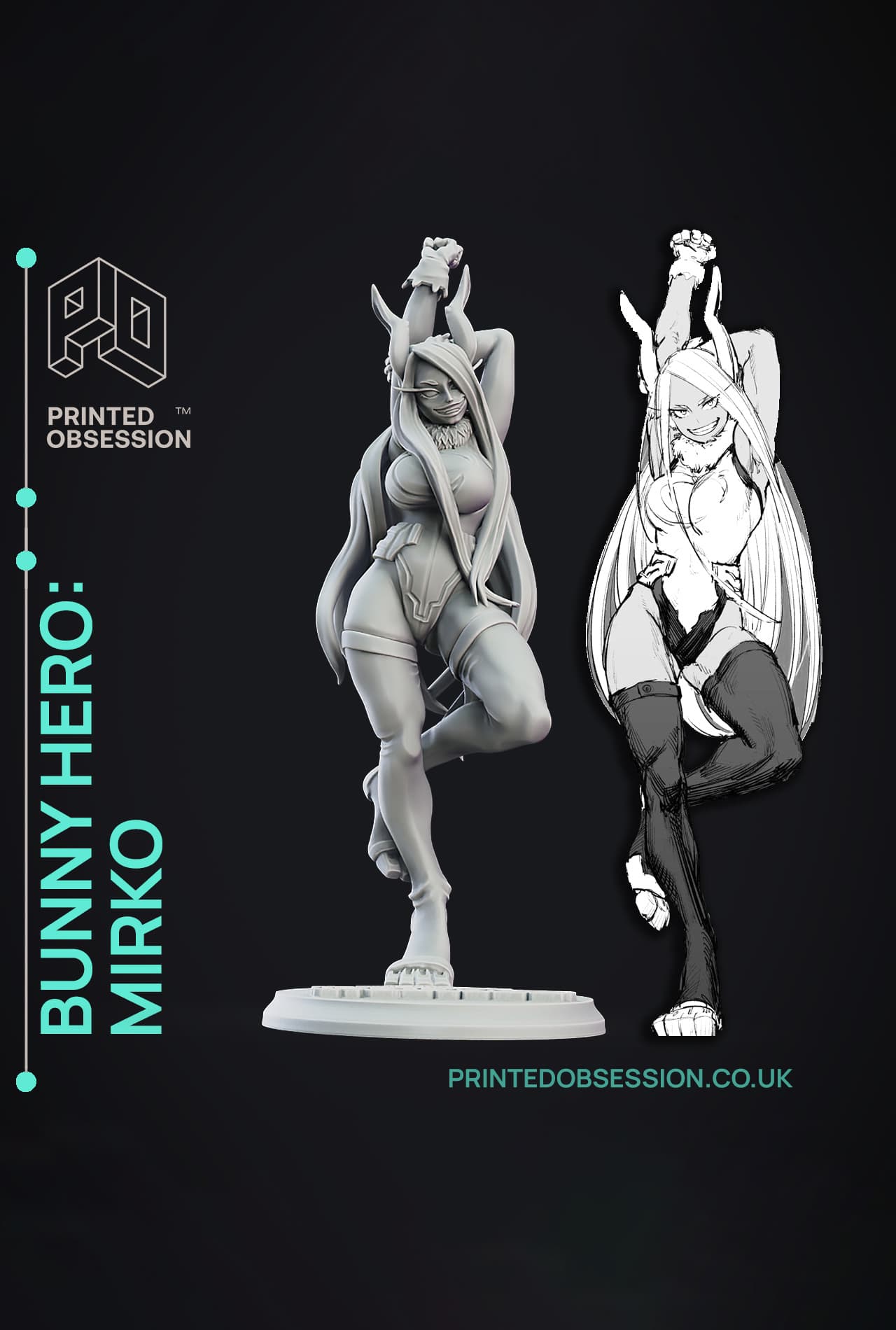 Mirko: Rabbit Hero - My Hero Academia - Anime Fanart Figurine 3d model
