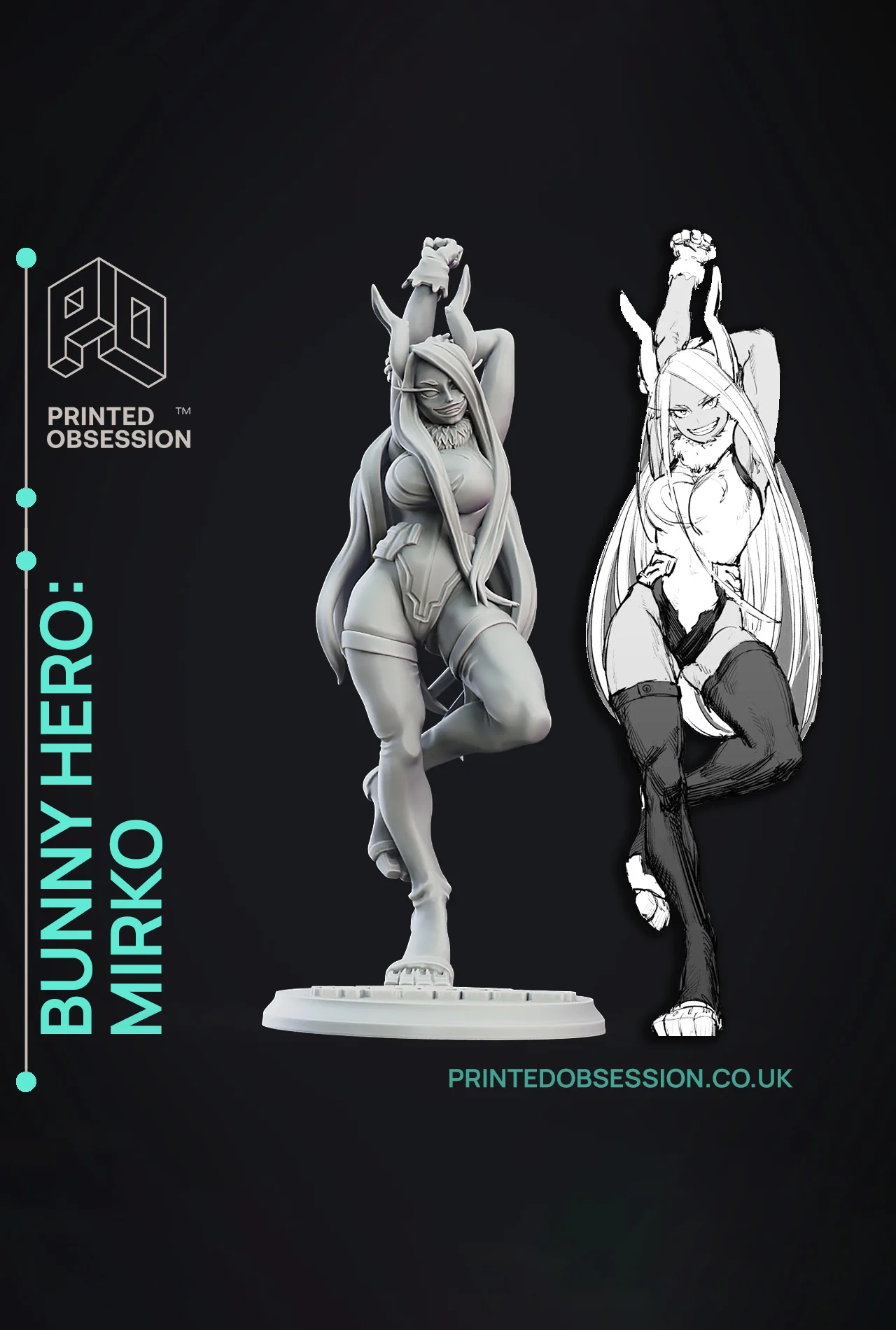 Mirko: Rabbit Hero - My Hero Academia - Anime Fanart Figurine 3d model