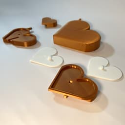 Stacked Heart Shelf Sitter and Valentine Décor - STL Files (No AMS Needed) and Commercial License 3d model