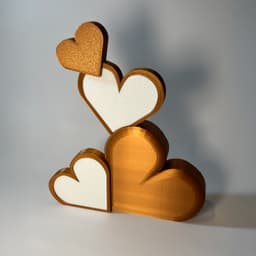 Stacked Heart Shelf Sitter and Valentine Décor - STL Files (No AMS Needed) and Commercial License 3d model